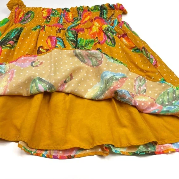 Farm Rio x Anthropologie Savana Tiered Fruit Print Skirt Size Large NWT